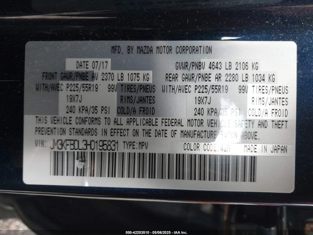 JM3KFBDL3H0195831 Mazda Cx-5 Grand Touring