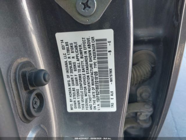 19XFB2F86EE018109 Honda CIVIC EX