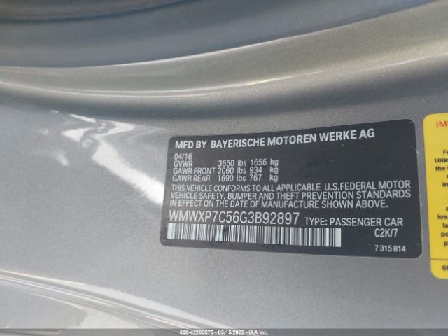 WMWXP7C56G3B92897 Mini Hardtop Cooper S