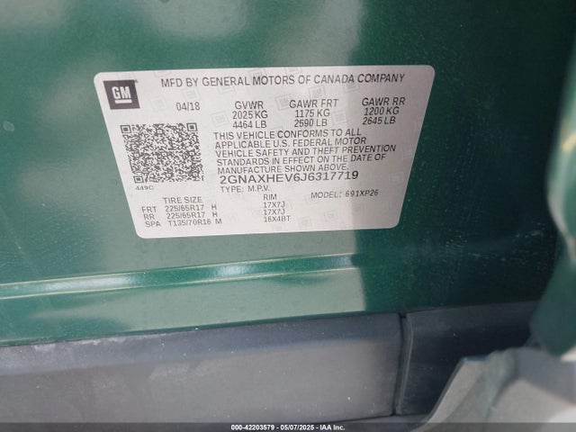 Chevrolet EQUINOX LS 2018 2GNAXHEV6J6317719 Image 9