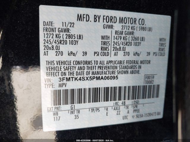 3FMTK4SX5PMA06095 Ford Mustang Mach-e Gt