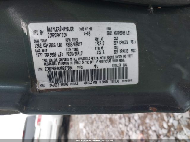 2004 CHRYSLER PACIFICA 2C8GF684X4R287204 Photo 8
