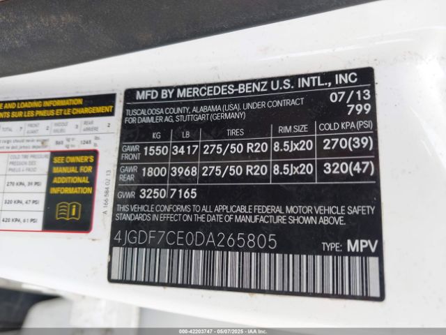 2013 MERCEDES-BENZ GL 450 4JGDF7CE0DA265805 Photo 8