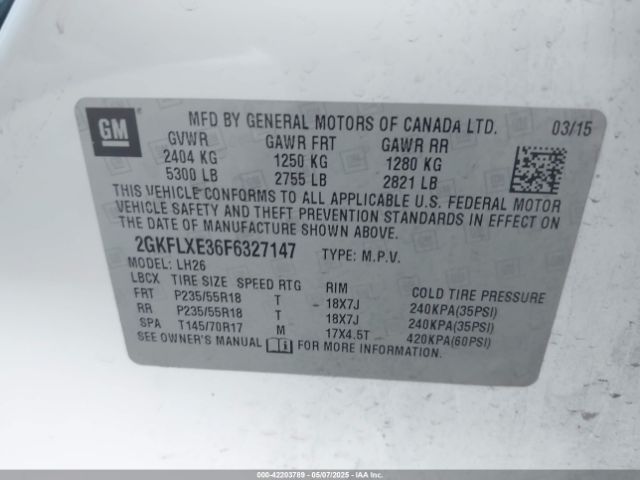 2GKFLXE36F6327147 GMC Terrain Slt-1