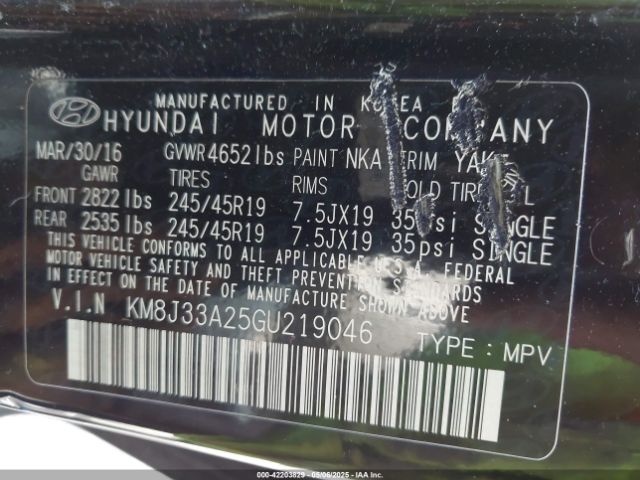 2016 HYUNDAI TUCSON KM8J33A25GU219046 Photo 8