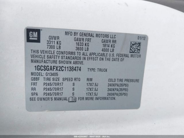2012 CHEVROLET EXPRESS 1500 1GCSGAFX2C1138474 Photo 8