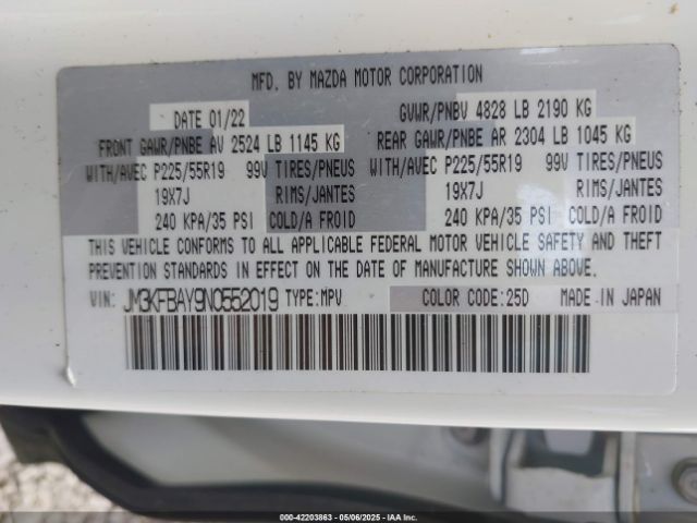 JM3KFBAY9N0552019 Mazda Cx-5 2.5 Turbo