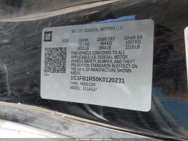 2019 CHEVROLET CAMARO 1G1FB1RS0K0120231 Photo 8