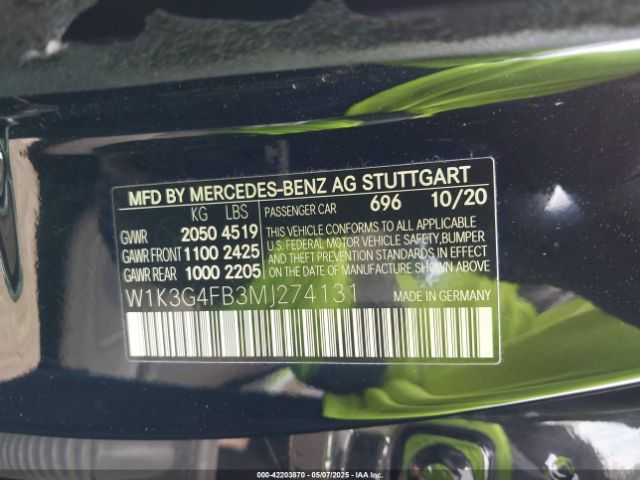 2021 MERCEDES-BENZ A 220 W1K3G4FB3MJ274131 Photo 8