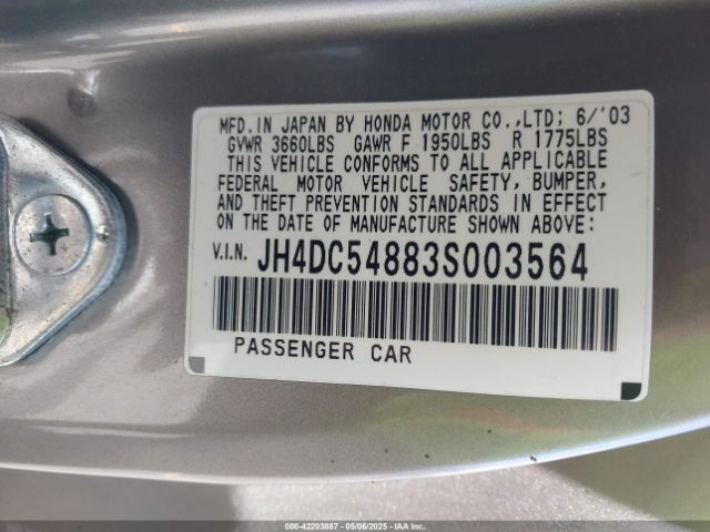 2003 ACURA RSX JH4DC54883S003564 Photo 8