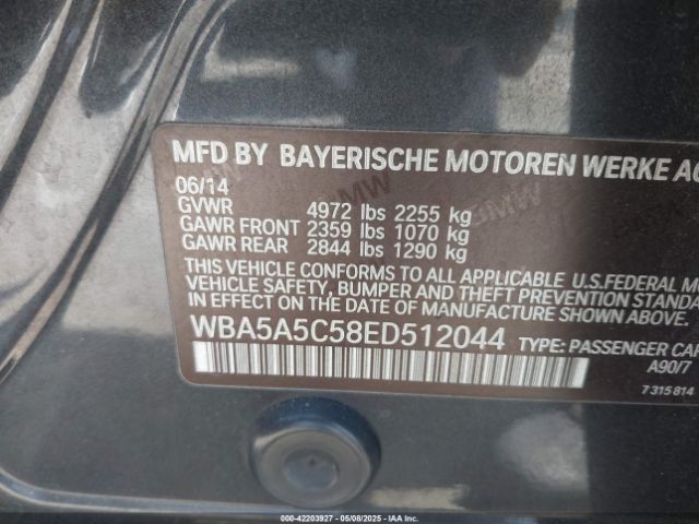 2014 BMW 528I WBA5A5C58ED512044 Photo 8