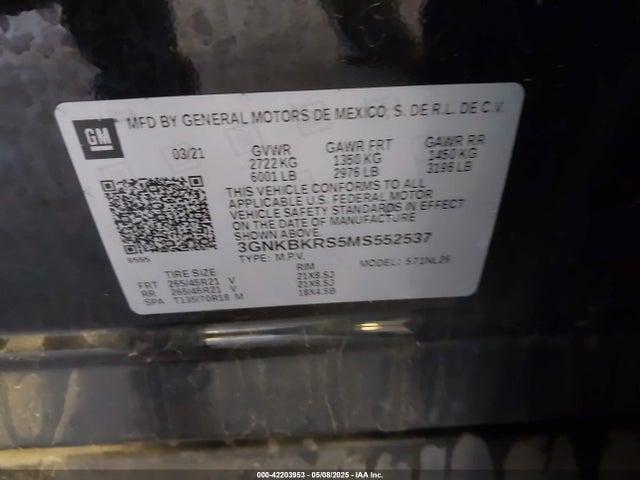 Chevrolet Blazer Awd Rs 2021 3GNKBKRS5MS552537 Image 9