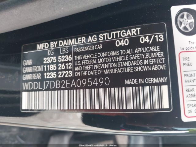 WDDLJ7DB2EA095490 Mercedes-Benz CLS 550