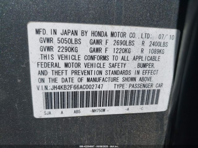 2010 ACURA RL JH4KB2F66AC002747 Photo 8