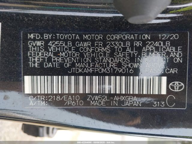 JTDKAMFP0M3179016 Toyota Prius Prime Limited