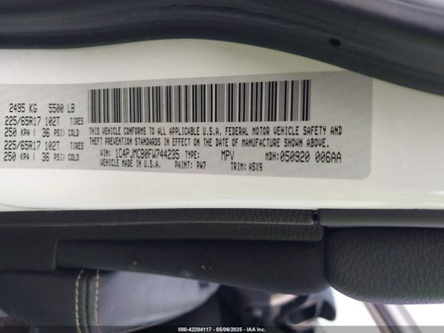 1C4PJMCB0FW744235 Jeep Cherokee Latitude