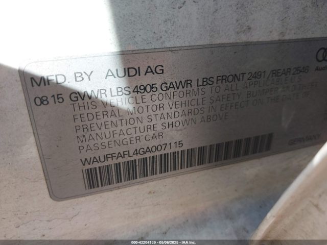 WAUFFAFL4GA007115 Audi A4 2.0t Premium