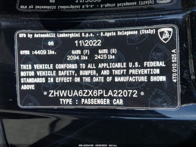 2023 LAMBORGHINI HURACAN STO ZHWUA6ZX6PLA22072 Photo 8