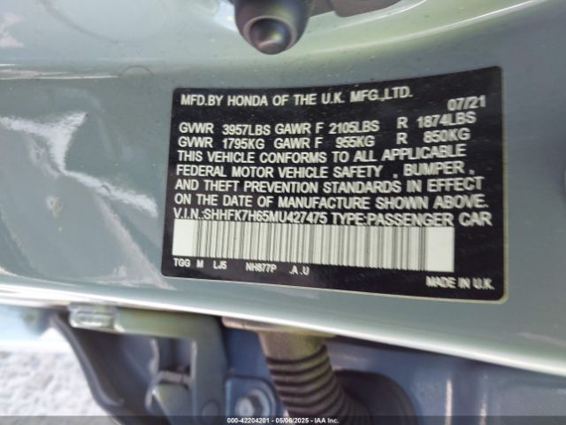 2021 HONDA CIVIC SHHFK7H65MU427475 Photo 8