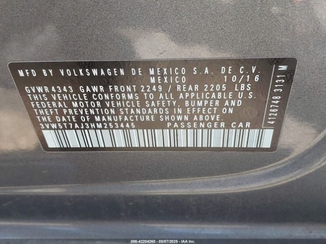 3VW5T7AJ3HM253445 Volkswagen JETTA GLI