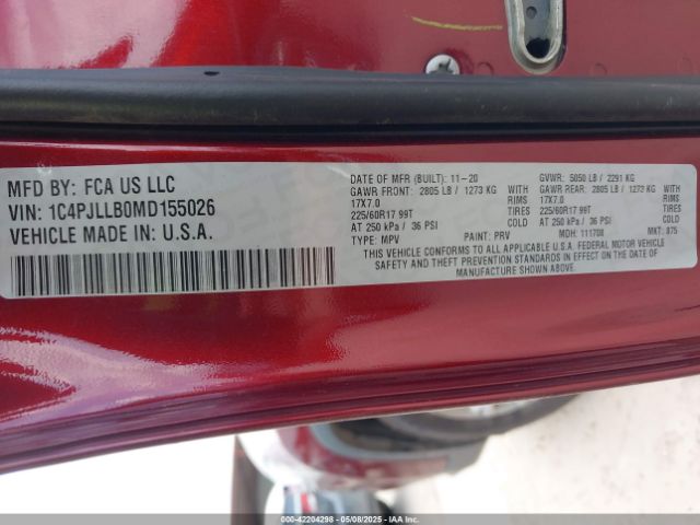 2021 JEEP CHEROKEE 1C4PJLLB0MD155026 Photo 8