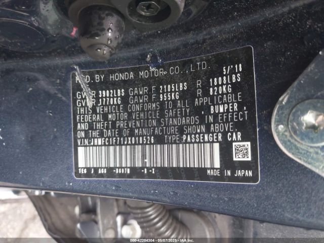 JHMFC1F71JX018526 Honda Civic Ex-l