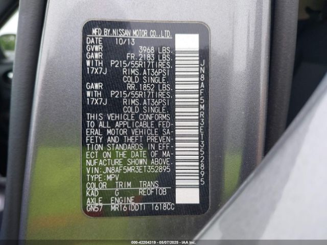 JN8AF5MR3ET352895 Nissan JUKE S
