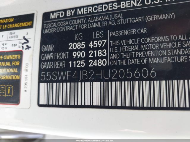 2017 MERCEDES-BENZ C 300 55SWF4JB2HU205606 Photo 8