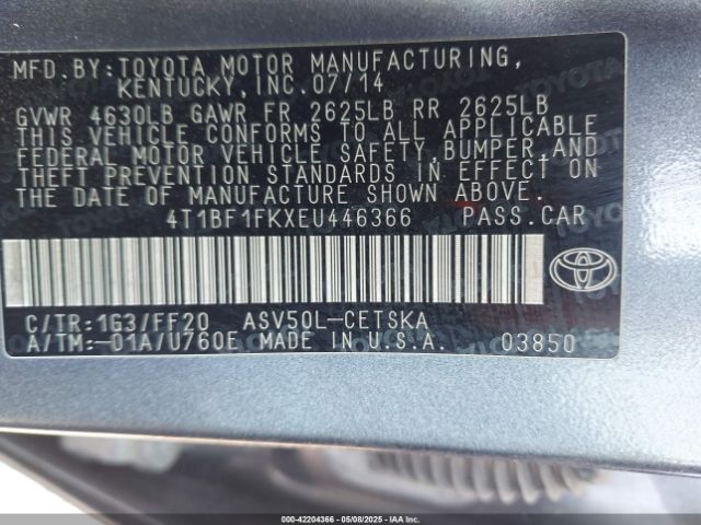 4T1BF1FKXEU446366 Toyota CAMRY SE