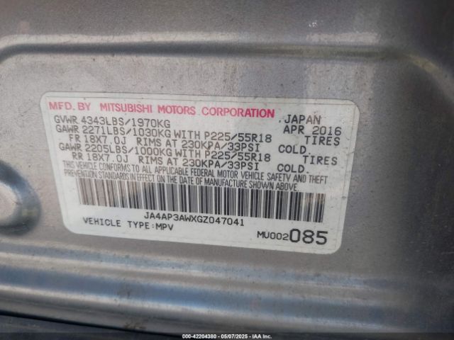 2016 MITSUBISHI OUTLANDER SPORT JA4AP3AWXGZ047041 Photo 8
