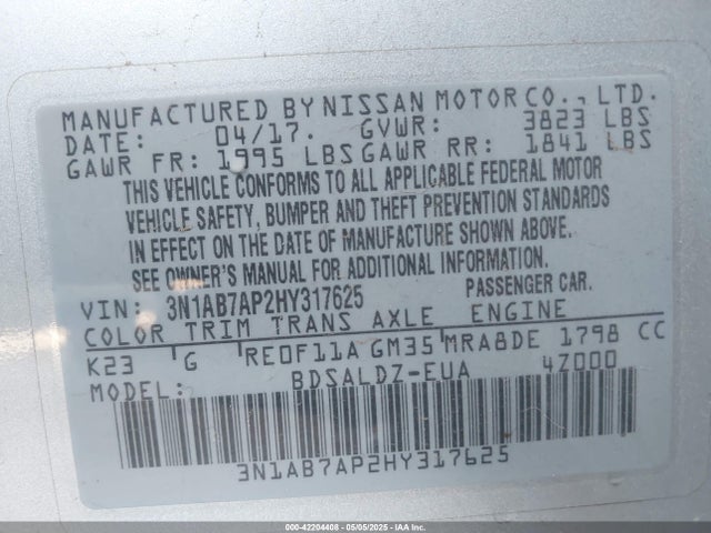 Nissan 2017 2017 3N1AB7AP2HY317625 Image 9