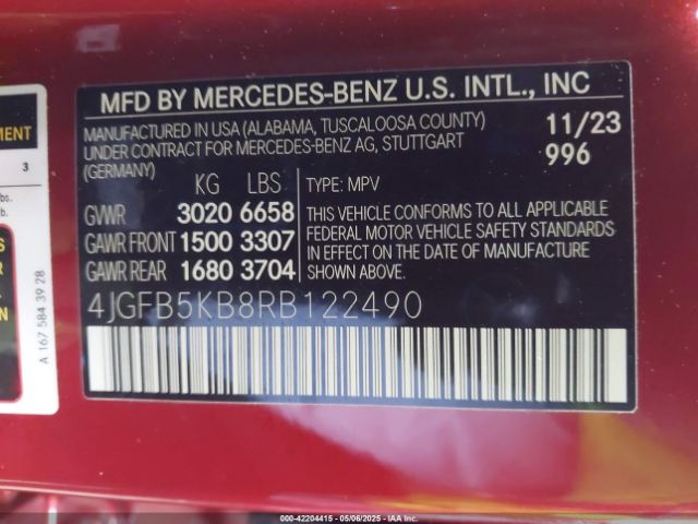4JGFB5KB8RB122490 Mercedes-Benz Gle 450 4matic