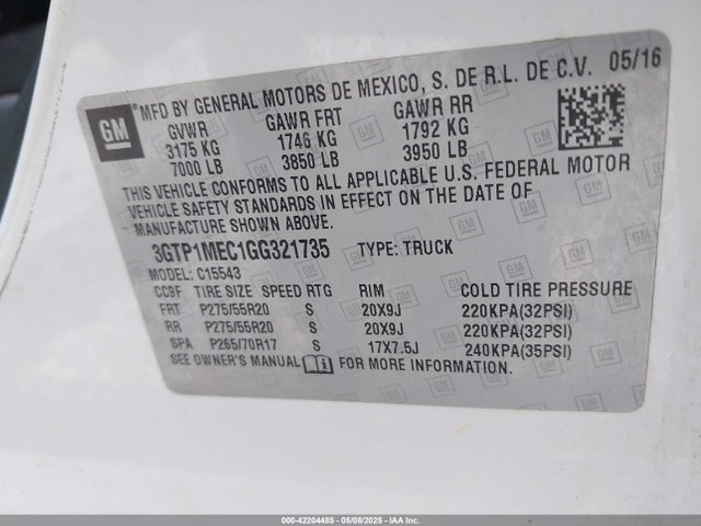 3GTP1MEC1GG321735 GMC l83 - sidi, vvt, afm, e85 max, aluminum