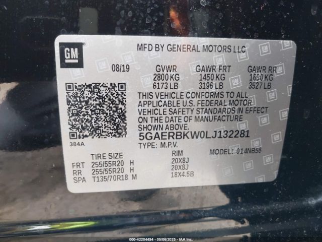 2020 BUICK ENCLAVE 5GAERBKW0LJ132281 Photo 8