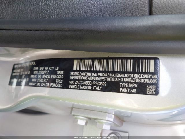 ZACCJABB0HPF03399 Jeep Renegade Latitude Fwd