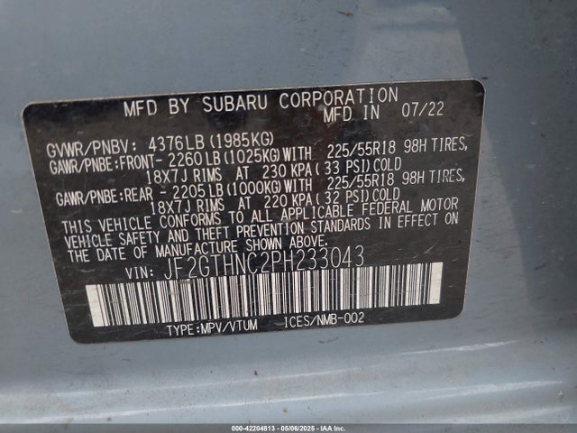 Subaru na 2023 JF2GTHNC2PH233043 Image 9