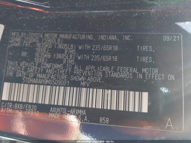 5TDHARAH9MS509001 Toyota a25a-fxs, 5nm