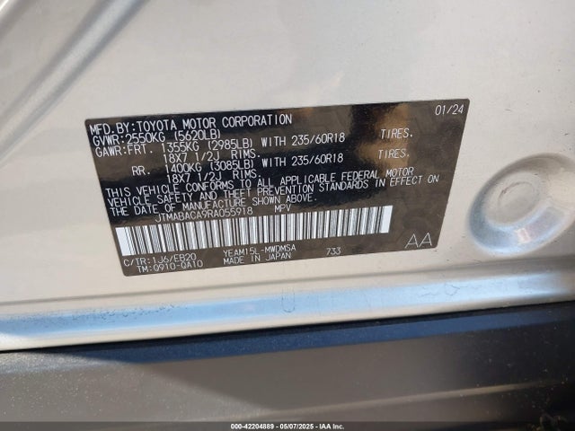 Toyota 1ym motor 2024 JTMABACA9RA055918 Image 9