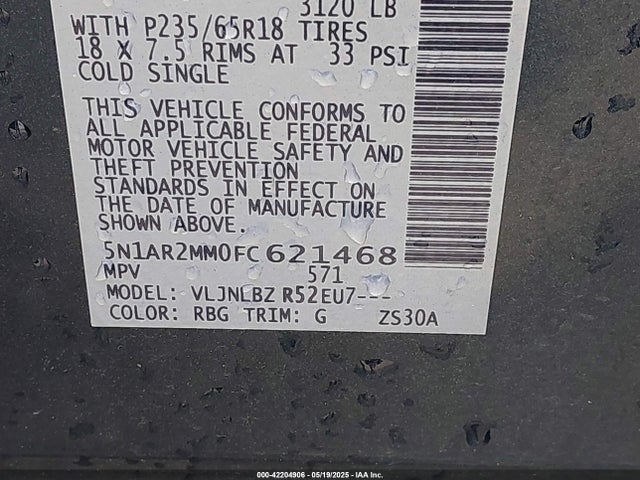 Nissan Pathfinder S 2015 5N1AR2MM0FC621468 Image 9