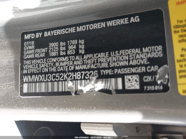 WMWXU3C52K2H87326 Mini Hardtop Cooper S