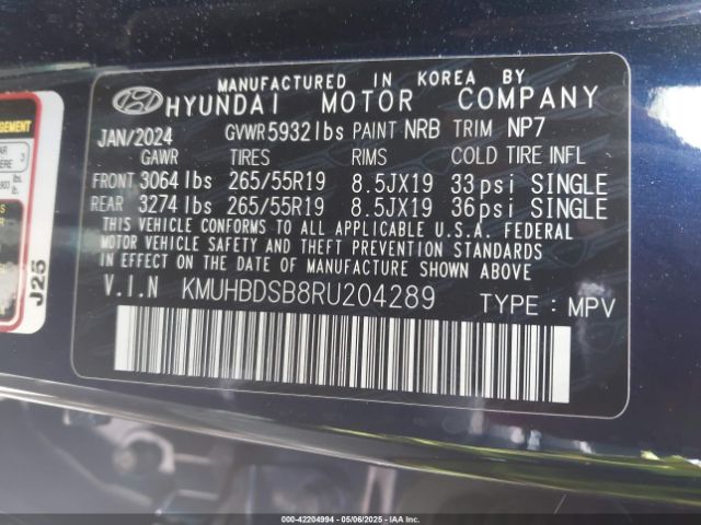 KMUHBDSB8RU204289 Genesis Gv80 2.5t Awd