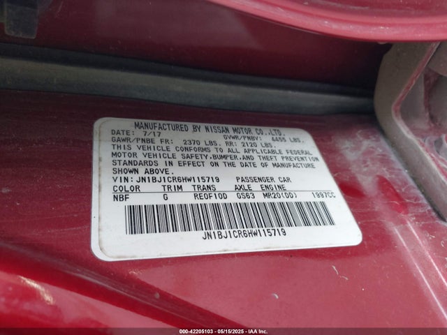 JN1BJ1CR6HW115719 Nissan Rogue Sport S