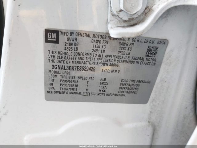 3GNAL3EK7ES629429 Chevrolet Captiva Sport Lt