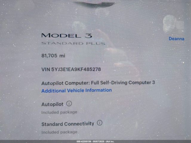 2019 TESLA MODEL 3 5YJ3E1EA9KF485278 Photo 6