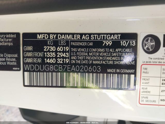 WDDUG8CB7EA020603 Mercedes-Benz S 550