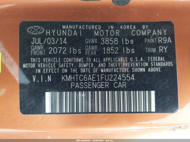 KMHTC6AE1FU224554 Hyundai Veloster Turbo