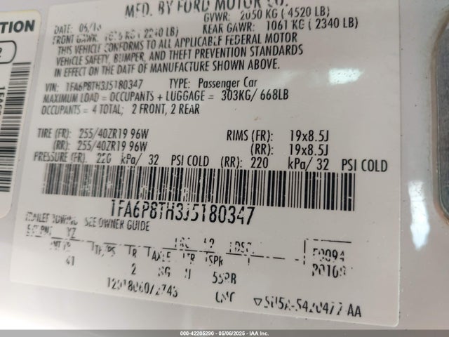 Ford 2.3l 4v premium fuel 2018 1FA6P8TH3J5180347 Image 9
