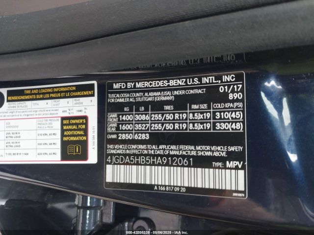 4JGDA5HB5HA912061 Mercedes-Benz m276