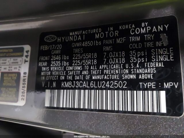 KM8J3CAL6LU242502 Hyundai Tucson Ultimate