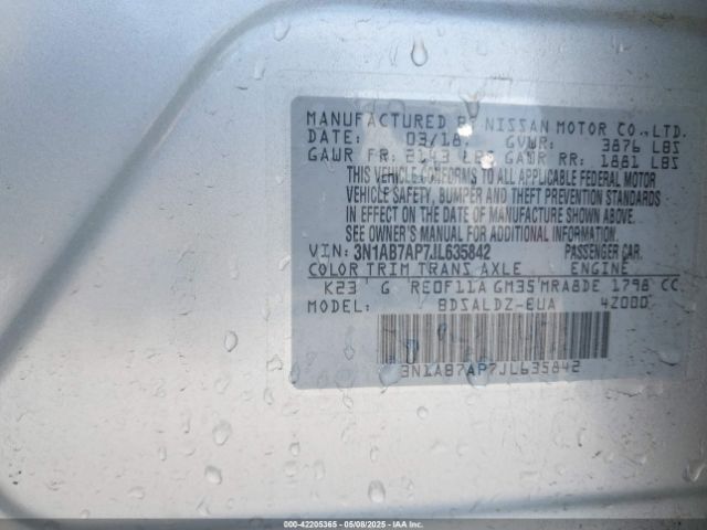 2018 NISSAN SENTRA 3N1AB7AP7JL635842 Photo 8